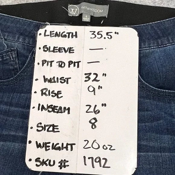 Wit & Wisdom Ab-solution Skinny Jeans Dark Indigo Wash  Stretch Denim Size 8 - Picture 7 of 7